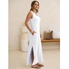 image:imageANRABESS Womens Summer Sundress Wrinkle Free Sleeveless Maxi Dress ampPocketsWhite