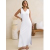 image:imageANRABESS Womens Summer Sundress Wrinkle Free Sleeveless Maxi Dress ampPocketsWhite