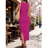 image:imageANRABESS Womens Summer WrinkleFree Tank Maxi DressHot Pink
