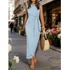 image:imageANRABESS Womens Summer WrinkleFree Tank Maxi DressLight Blue White Striped