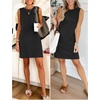 image:imageANRABESS Womens Wrinkle Free Summer Casual Sleeveless Mini DressesBlack