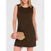 image:imageANRABESS Womens Wrinkle Free Summer Casual Sleeveless Mini DressesBrown