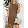 image:imageANRABESS Womens Wrinkle Free Summer Casual Sleeveless Mini DressesCoffee