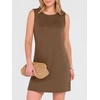 image:imageANRABESS Womens Wrinkle Free Summer Casual Sleeveless Mini DressesCoffee