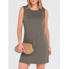 image:imageANRABESS Womens Wrinkle Free Summer Casual Sleeveless Mini DressesCoffee Grey