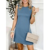 image:imageANRABESS Womens Wrinkle Free Summer Casual Sleeveless Mini DressesGrey Blue