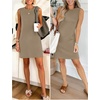 image:imageANRABESS Womens Wrinkle Free Summer Casual Sleeveless Mini DressesLight Brown