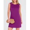image:imageANRABESS Womens Wrinkle Free Summer Casual Sleeveless Mini DressesPurple Red