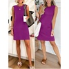 image:imageANRABESS Womens Wrinkle Free Summer Casual Sleeveless Mini DressesPurple Red