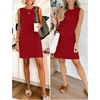 image:imageANRABESS Womens Wrinkle Free Summer Casual Sleeveless Mini DressesRed
