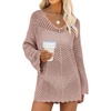 image:imageANRABESS Women Swimsuit Cover Up Crochet Bathing Suit Beach Swim Mini DressPink