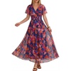 Blue Orange Floral