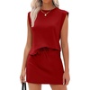 image:imageANRABESS Womens Skirt Sets Summer 2 piece OutfitsRed