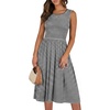 image:imageANRABESS Womens Smocked Summer Sleeveless Midi DressesBlack Striped