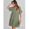 image:imageANRABESS Dresses for Women Summer Casual V Neck Ruffle Sleeve Mini DressArmy Green