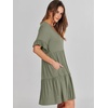 image:imageANRABESS Dresses for Women Summer Casual V Neck Ruffle Sleeve Mini DressArmy Green