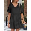 image:imageANRABESS Dresses for Women Summer Casual V Neck Ruffle Sleeve Mini DressBlack