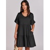 image:imageANRABESS Dresses for Women Summer Casual V Neck Ruffle Sleeve Mini DressBlack