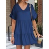 image:imageANRABESS Dresses for Women Summer Casual V Neck Ruffle Sleeve Mini DressBlue
