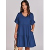 image:imageANRABESS Dresses for Women Summer Casual V Neck Ruffle Sleeve Mini DressBlue