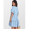 image:imageANRABESS Dresses for Women Summer Casual V Neck Ruffle Sleeve Mini DressBlue White Floral
