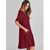 image:imageANRABESS Dresses for Women Summer Casual V Neck Ruffle Sleeve Mini DressBurgundy