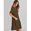 image:imageANRABESS Dresses for Women Summer Casual V Neck Ruffle Sleeve Mini DressCoffee