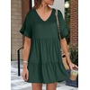 image:imageANRABESS Dresses for Women Summer Casual V Neck Ruffle Sleeve Mini DressDeep Green