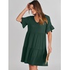 image:imageANRABESS Dresses for Women Summer Casual V Neck Ruffle Sleeve Mini DressDeep Green