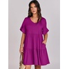 image:imageANRABESS Dresses for Women Summer Casual V Neck Ruffle Sleeve Mini DressFuchsia