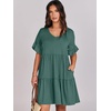 image:imageANRABESS Dresses for Women Summer Casual V Neck Ruffle Sleeve Mini DressGreen