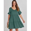 image:imageANRABESS Dresses for Women Summer Casual V Neck Ruffle Sleeve Mini DressGreen