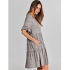 image:imageANRABESS Dresses for Women Summer Casual V Neck Ruffle Sleeve Mini DressKhaki Polka Dot Gray