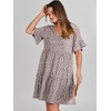 image:imageANRABESS Dresses for Women Summer Casual V Neck Ruffle Sleeve Mini DressKhaki Polka Dot Gray