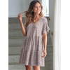 image:imageANRABESS Dresses for Women Summer Casual V Neck Ruffle Sleeve Mini DressKhaki Polka Dot Gray