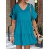 image:imageANRABESS Dresses for Women Summer Casual V Neck Ruffle Sleeve Mini DressLake Blue