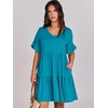 image:imageANRABESS Dresses for Women Summer Casual V Neck Ruffle Sleeve Mini DressLake Blue
