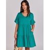 image:imageANRABESS Dresses for Women Summer Casual V Neck Ruffle Sleeve Mini DressLake Green