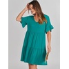 image:imageANRABESS Dresses for Women Summer Casual V Neck Ruffle Sleeve Mini DressLake Green