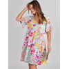 image:imageANRABESS Dresses for Women Summer Casual V Neck Ruffle Sleeve Mini DressMulticolour Floral