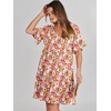 image:imageANRABESS Dresses for Women Summer Casual V Neck Ruffle Sleeve Mini DressOrange Floral