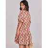 image:imageANRABESS Dresses for Women Summer Casual V Neck Ruffle Sleeve Mini DressOrange Floral