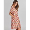 image:imageANRABESS Dresses for Women Summer Casual V Neck Ruffle Sleeve Mini DressOrange Floral