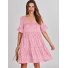 image:imageANRABESS Dresses for Women Summer Casual V Neck Ruffle Sleeve Mini DressPink Floral