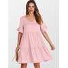 image:imageANRABESS Dresses for Women Summer Casual V Neck Ruffle Sleeve Mini DressPink Round Dot