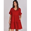 image:imageANRABESS Dresses for Women Summer Casual V Neck Ruffle Sleeve Mini DressRed