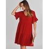 image:imageANRABESS Dresses for Women Summer Casual V Neck Ruffle Sleeve Mini DressRed