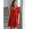 image:imageANRABESS Dresses for Women Summer Casual V Neck Ruffle Sleeve Mini DressRed