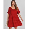 image:imageANRABESS Dresses for Women Summer Casual V Neck Ruffle Sleeve Mini DressRed