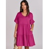 image:imageANRABESS Dresses for Women Summer Casual V Neck Ruffle Sleeve Mini DressRose